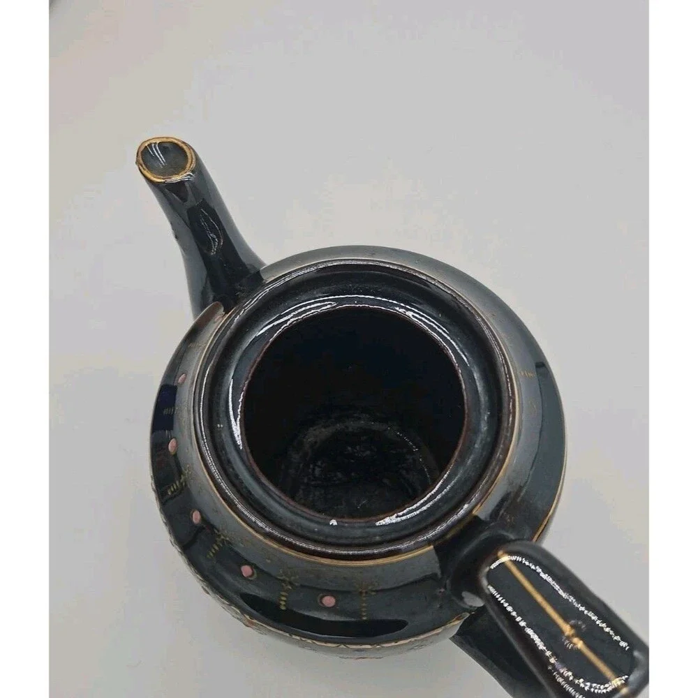 Vintage Glazed Teapot,Small Dark Brown, Made In Occupied Japan